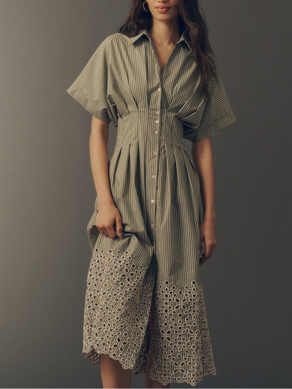 Exquise The Tobie Eyelet Shirt Dress